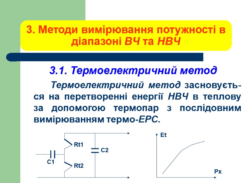 3. Методи вимірювання потужності в діапазоні ВЧ та НВЧ 3.1. Термоелектричний метод  